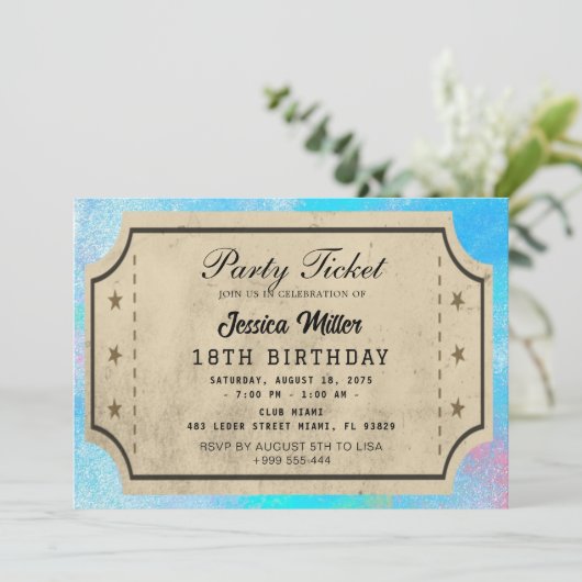 Uitnodiging voor partytickets (Staand voorkant)