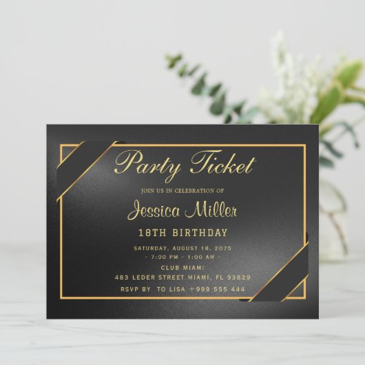 Uitnodiging voor partytickets (Staand voorkant)