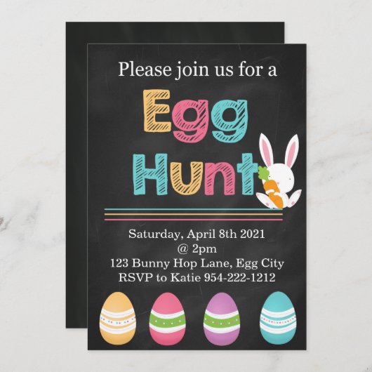 Uitnodiging voor Pasen (Voorkant / Achterkant)