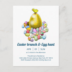 Uitnodiging voor Pasen brunch & Eierzoektocht Briefkaart