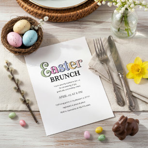 Uitnodiging voor Pasen brunch Modern Elegante Le