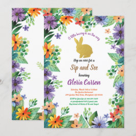 Uitnodiging voor Pasen konijn sip en see