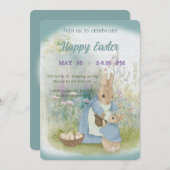uitnodiging voor Pasen met Peter Rabbit (Voorkant / Achterkant)