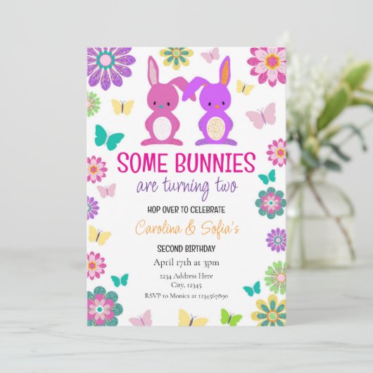 Uitnodiging voor Pasen voor broers en zussen (Staand voorkant)