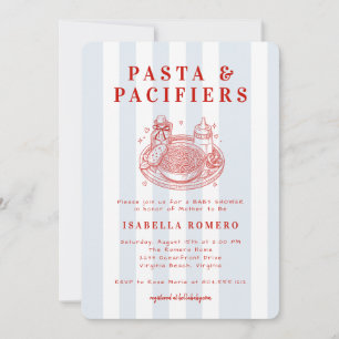 Uitnodiging voor Pasta en Fopspeen Baby Shower