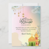 Uitnodiging voor Pastel Gradiënt Moskee Iftar-dine (Achterkant)