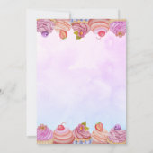 Uitnodiging voor Pastelkleurige Cupcake Shower (Achterkant)