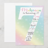 Uitnodiging voor pastelverjaardag (Voorkant / Achterkant)
