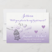 Uitnodiging voor pastelvogels voor bruiloft Brides (Voorkant)