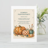 Uitnodiging voor Patch and Paint Pumpkin-schilderf (Staand voorkant)