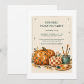Uitnodiging voor Patch and Paint Pumpkin-schilderf (Voorkant / Achterkant)