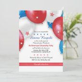 Uitnodiging voor patriottische ballonnen (Staand voorkant)