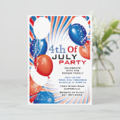 Uitnodiging voor patriottische ballonnen (Staand voorkant)