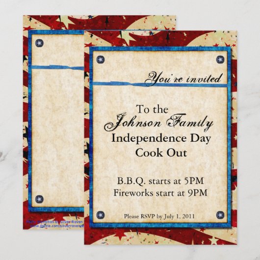 Uitnodiging voor patriottische partijen (Voorkant / Achterkant)