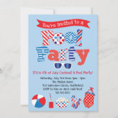 Uitnodiging voor patriottische pool - rood-wit bla (Voorkant)