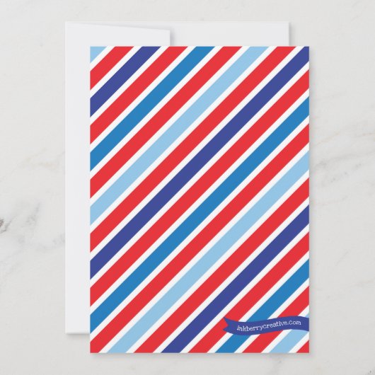 Uitnodiging voor patriottische pool - rood-wit bla (Achterkant)