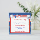 Uitnodiging voor patriottische sterren en Stripes (Staand voorkant)