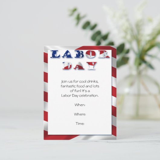 Uitnodiging voor patriottische vlaggendag-arbeidsd (Staand voorkant)