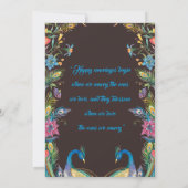 Uitnodiging voor pauw-thema bruiloft (Achterkant)