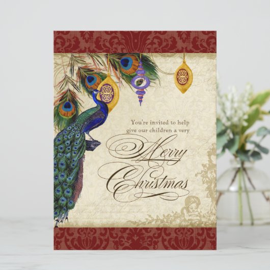 Uitnodiging voor Pauw & Veer Kerstfeest Borrel (Staand voorkant)