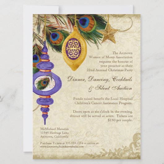 Uitnodiging voor Pauw & Veer Kerstfeest Borrel (Achterkant)