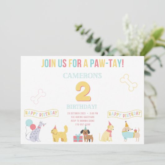 Uitnodiging voor Paw-Tay (Staand voorkant)