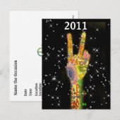 Uitnodiging voor Peace 2011 - Save the Date ! Briefkaart (Voorkant / Achterkant)