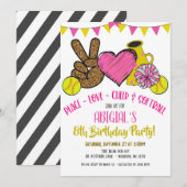 Uitnodiging voor Peace Love Cheer Party (Voorkant / Achterkant)