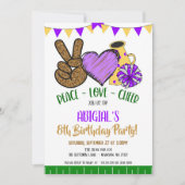 Uitnodiging voor Peace Love Cheer Party (Voorkant)