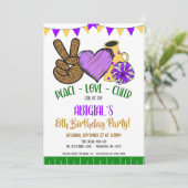 Uitnodiging voor Peace Love Cheer Party (Staand voorkant)