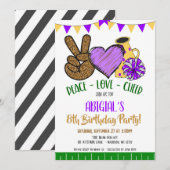 Uitnodiging voor Peace Love Cheer Party (Voorkant / Achterkant)