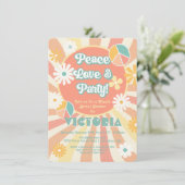 Uitnodiging voor Peace Love & Party Hippie Party (Staand voorkant)