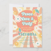 Uitnodiging voor Peace Love & Party Hippie Party (Voorkant)