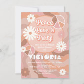 Uitnodiging voor Peace Love & Party Hippie Party (Voorkant)