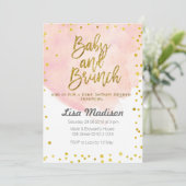 Uitnodiging voor Peach Baby shower Brunch (Staand voorkant)