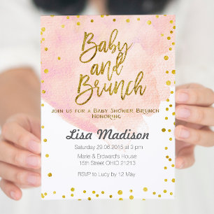Uitnodiging voor Peach Baby shower Brunch