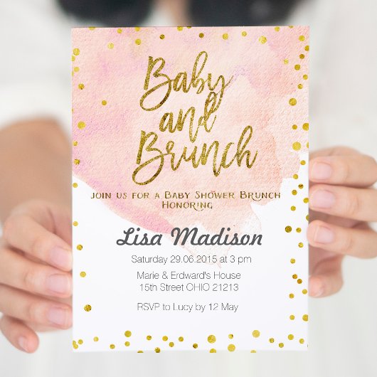 Uitnodiging voor Peach Baby shower Brunch