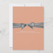 Uitnodiging voor Peach & Silver Bow Engagement Par (Achterkant)