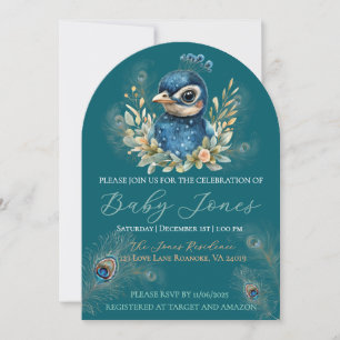 Uitnodiging voor Peacock Baby shower