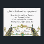 Uitnodiging voor Peacock & Gold Engagement Party Briefkaart<br><div class="desc">Prachtige pauw met gouden rollen en filigraan. Heerlijk voor cadeaus, kaarten, huwelijksuitnodigingen, etc. U kunt dit verloving uitnodigen personaliseren en het maken voor elk type feest of groet. Meer geschenken en kaarten met dit vergelijkbare ontwerp zijn te vinden in mijn andere winkels. Als u hulp nodig hebt bij het personaliseren...</div>