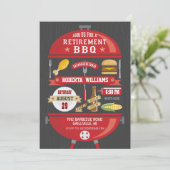 Uitnodiging voor pensioen BBQ-feest (Staand voorkant)