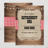 Uitnodiging voor pensioen Gepensioneerd Party BBQ  (Voorkant / Achterkant)