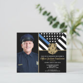 Uitnodiging voor pensioenfeest politie met foto (Staand voorkant)