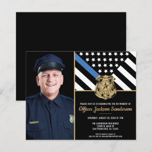 Uitnodiging voor pensioenfeest politie met foto