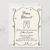 Uitnodiging voor Pensioenfeest voor mannen of vrou (Voorkant)