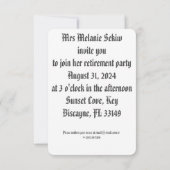 Uitnodiging voor pensioenpartij (Achterkant)