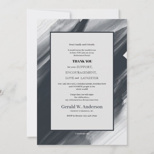 Uitnodiging voor pensioenviering (Achterkant)