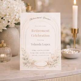 Uitnodiging voor pensionering met Blush Boog