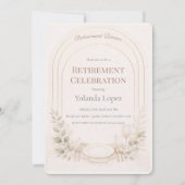 Uitnodiging voor pensionering met Blush Boog (Voorkant)