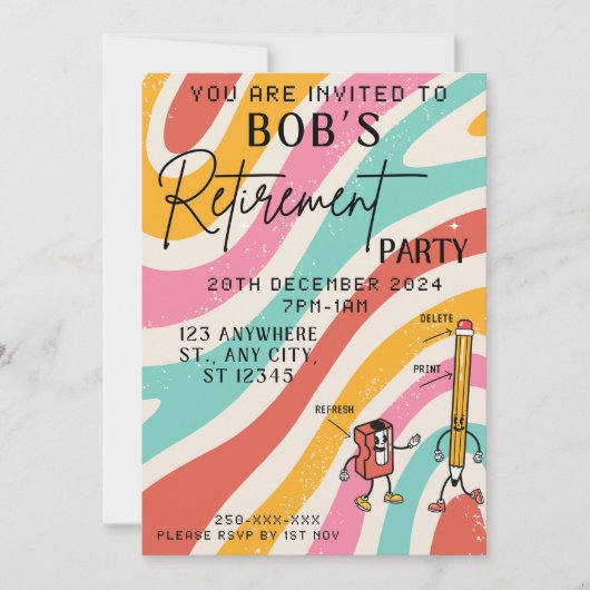 Uitnodiging voor pensionering oude computer (Voorkant)